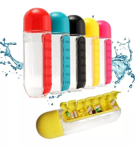 Botella Pastillero 3 en 1 600 ML