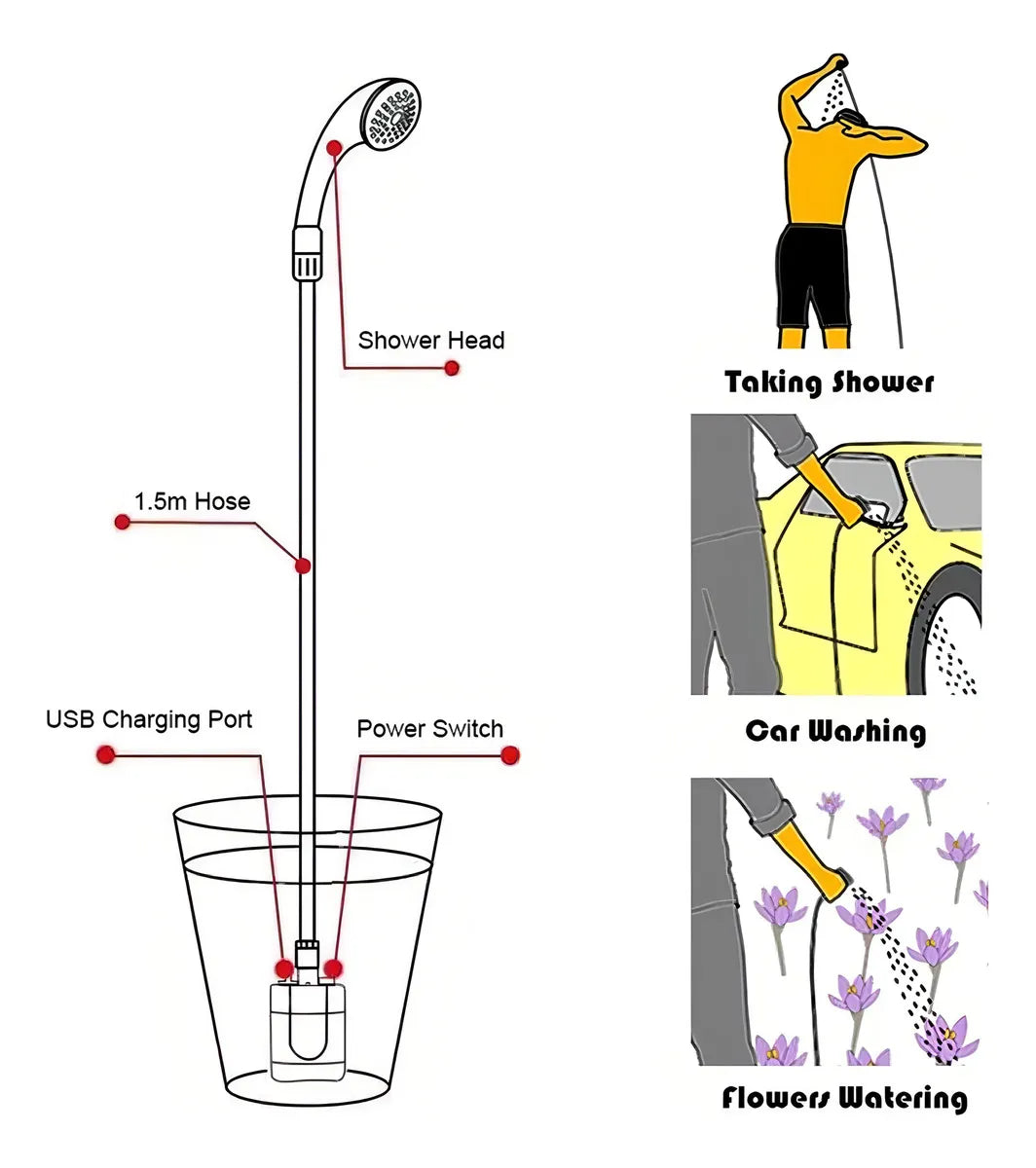 Ducha Portátil para camping al aire libre